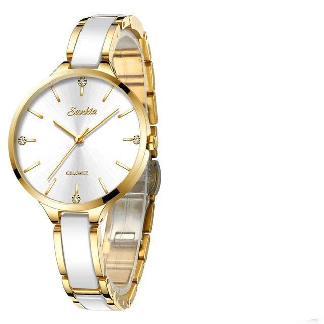 Montre-bracelet moderne étanche pour femmes avec bracelet en céramique