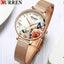 Montre Élégante pour Femme avec Motifs de Découpage Floral