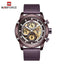 Men's Waterproof Analog Quartz Watch with Leather Band