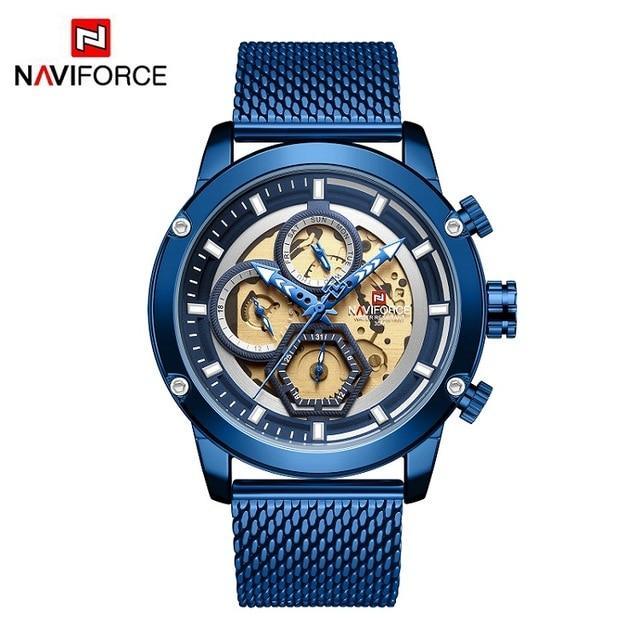 Men's Waterproof Analog Quartz Watch with Leather Band