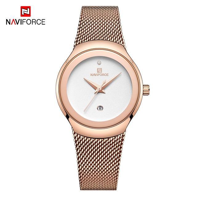 Montre en acier inoxydable élégante pour femme avec bracelet tressé