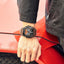 Reloj de cuero impermeable para hombres con cronómetros