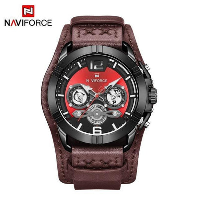 Men's Leather Waterproof Watch with Chronometers
