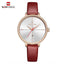 Montre de Luxe pour Femme avec Bracelet en Cuir et Boîtier en Acier