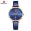Montre de Luxe pour Femme avec Bracelet en Cuir et Boîtier en Acier