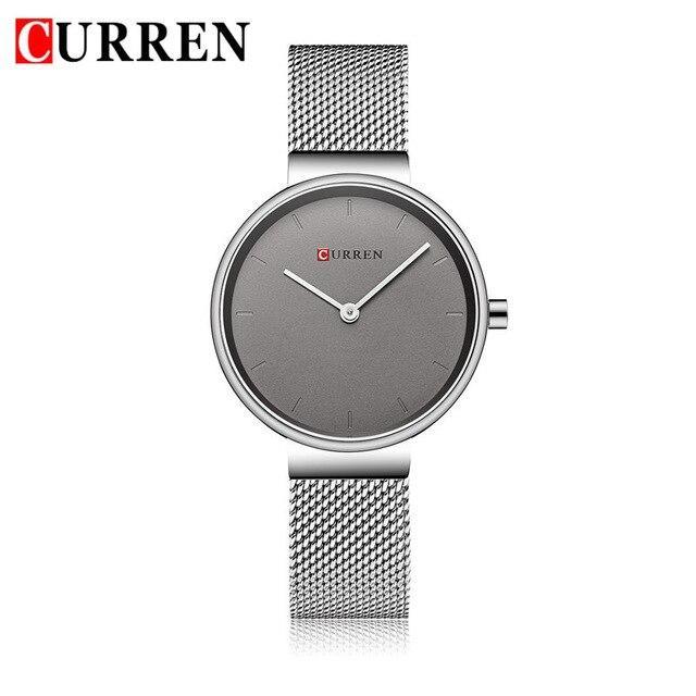 Montre en acier inoxydable décontractée pour femmes avec bracelet en tricot