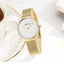 Montre en acier inoxydable décontractée pour femmes avec bracelet en tricot