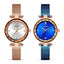 Montre analogique élégante en or rose pour femme avec bracelet en acier inoxydable