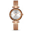 Montre analogique élégante en or rose pour femme avec bracelet en acier inoxydable