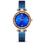 Montre analogique élégante en or rose pour femme avec bracelet en acier inoxydable