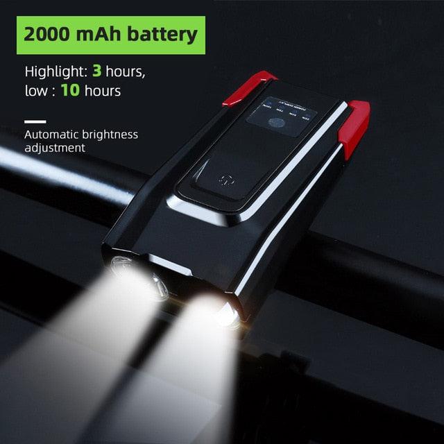 Ultra-Bright 800 Lumen Bicycle Light Set with Rechargeable Battery and Horn - Korvel