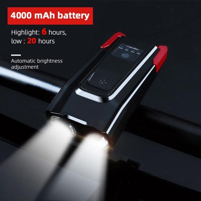 Ultra-Bright 800 Lumen Bicycle Light Set with Rechargeable Battery and Horn - Korvel