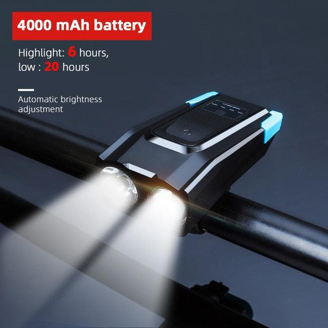 Ultra-Bright 800 Lumen Bicycle Light Set with Rechargeable Battery and Horn - Korvel
