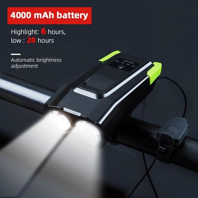 Ultra-Bright 800 Lumen Bicycle Light Set with Rechargeable Battery and Horn - Korvel