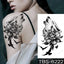 Elegant Black Sketch Flower Temporary Tattoo Sticker