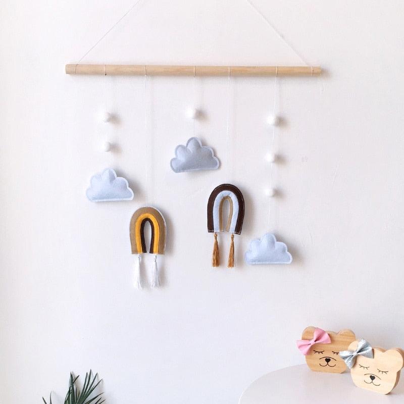 Adorno de Pared Nube de Fieltro Hecho a Mano Estilo Nórdico