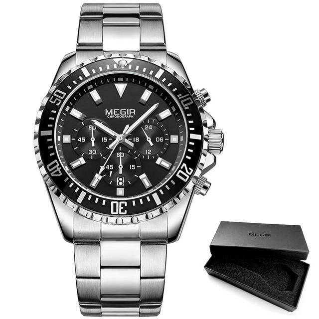 Reloj de Cuarzo Multifuncional para Hombre - Diseño Moderno de Acero Inoxidable