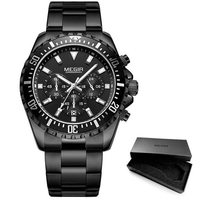 Reloj de Cuarzo Multifuncional para Hombre - Diseño Moderno de Acero Inoxidable