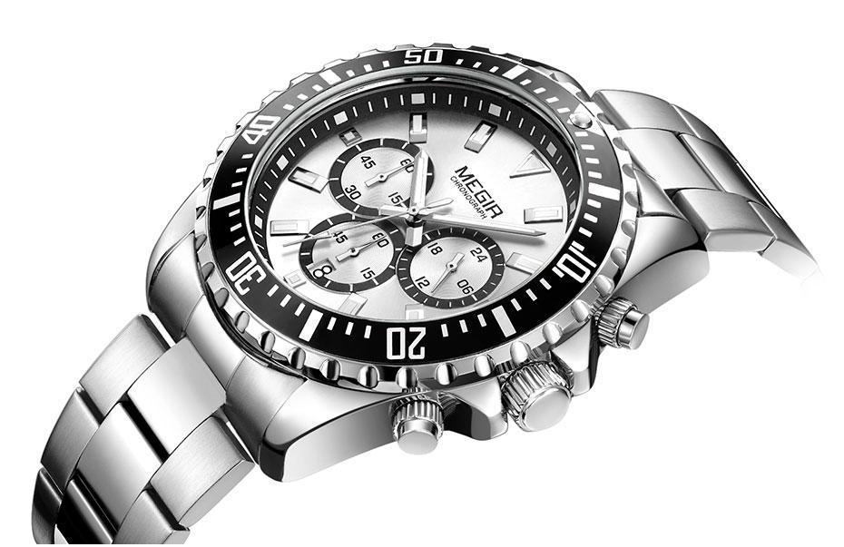 Reloj de Cuarzo Multifuncional para Hombre - Diseño Moderno de Acero Inoxidable