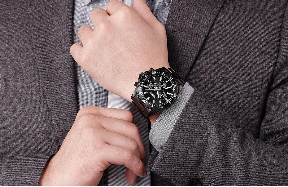 Reloj de Cuarzo Multifuncional para Hombre - Diseño Moderno de Acero Inoxidable