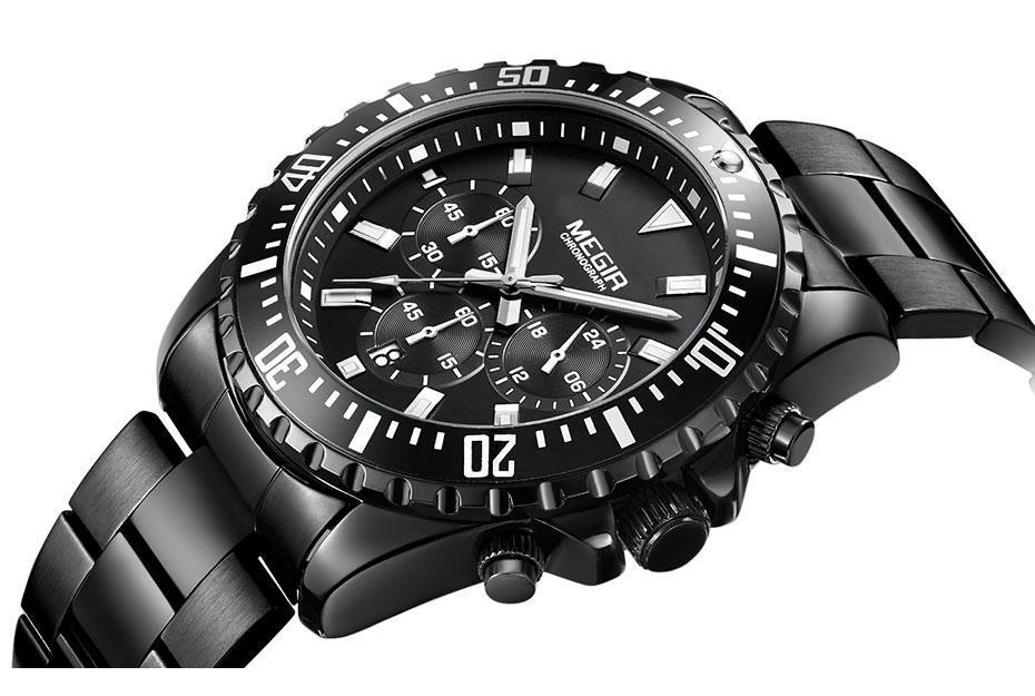 Reloj de Cuarzo Multifuncional para Hombre - Diseño Moderno de Acero Inoxidable
