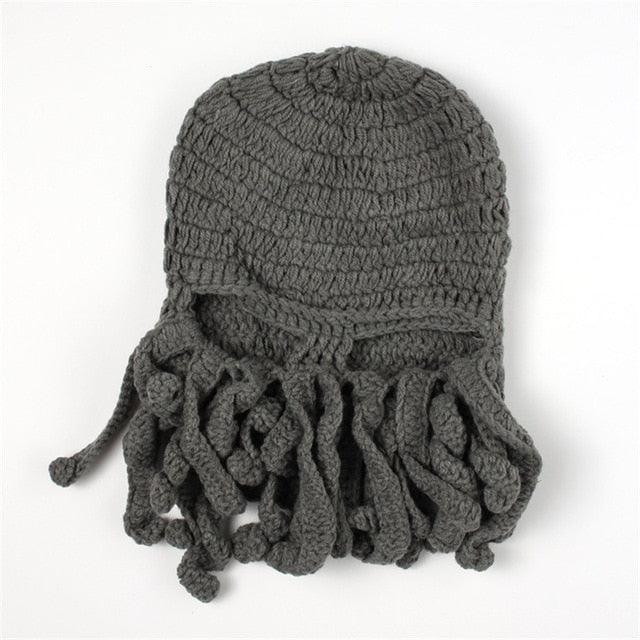 Funny Octopus Beard Hat - Unisex Knit Mask for Parties