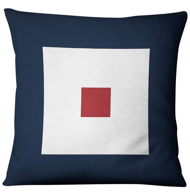 Nautical Shell Starfish Linen Pillow Cover - Navy Blue