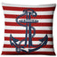 Nautical Shell Starfish Linen Pillow Cover - Navy Blue