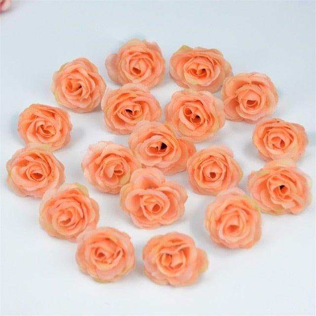 Mini Silk Rose Flower Heads for Crafting & Decor - 10/50/100pcs