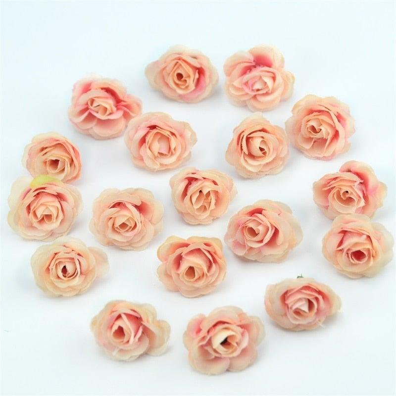 Mini Silk Rose Flower Heads for Crafting & Decor - 10/50/100pcs