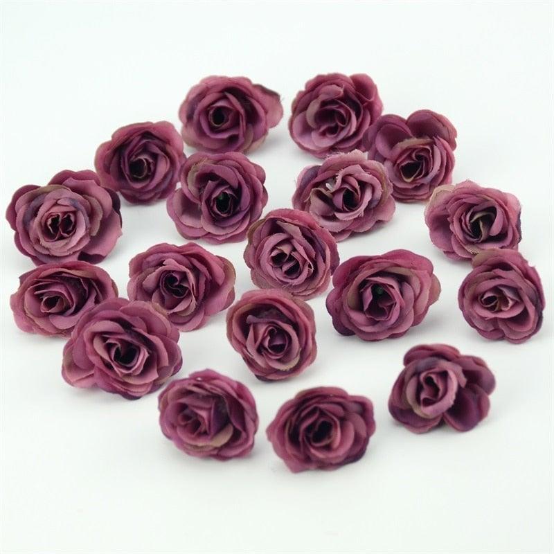 Mini Silk Rose Flower Heads for Crafting & Decor - 10/50/100pcs