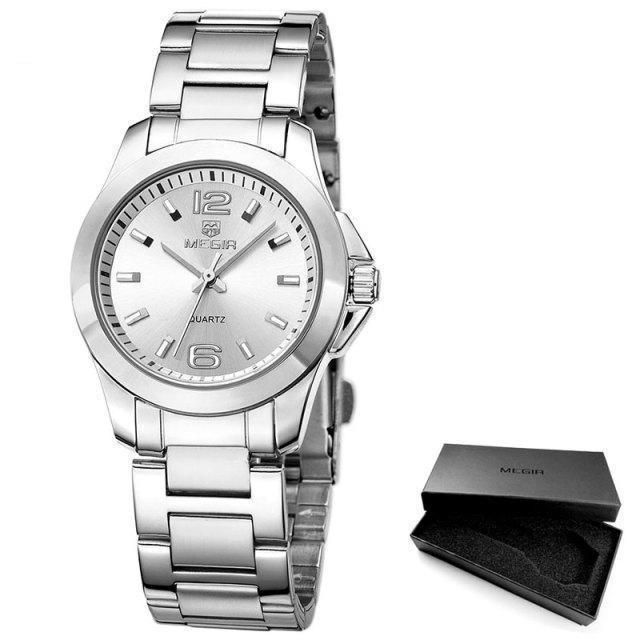 Reloj de Cuarzo para Mujeres en Negro y Plata Elegante - Diseño Impermeable