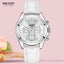 Montre de luxe blanche pour femmes en quartz étanche