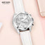 Montre de luxe blanche pour femmes en quartz étanche