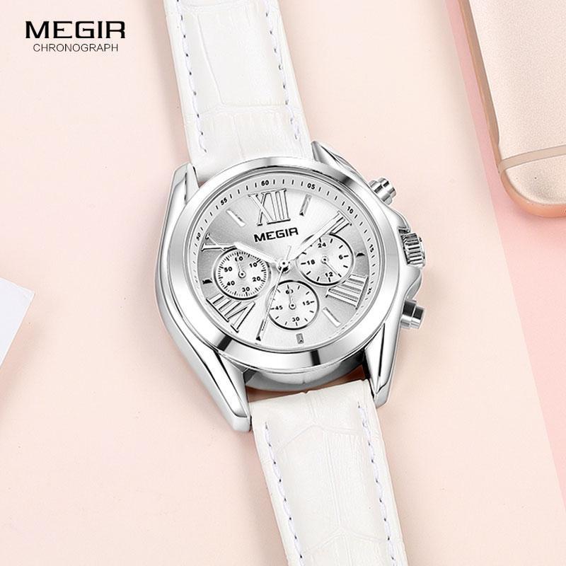Montre de luxe blanche pour femmes en quartz étanche
