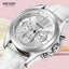 Montre de luxe blanche pour femmes en quartz étanche