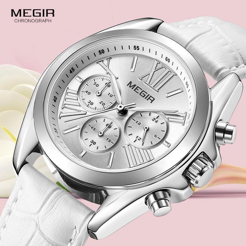 Montre de luxe blanche pour femmes en quartz étanche