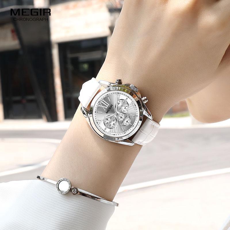 Montre de luxe blanche pour femmes en quartz étanche