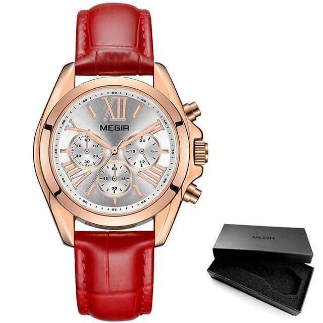 Montre de luxe blanche pour femmes en quartz étanche