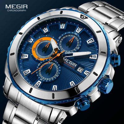 Luxury Men's Business Quartz Watch - Elegant Stainless Steel Chronograph