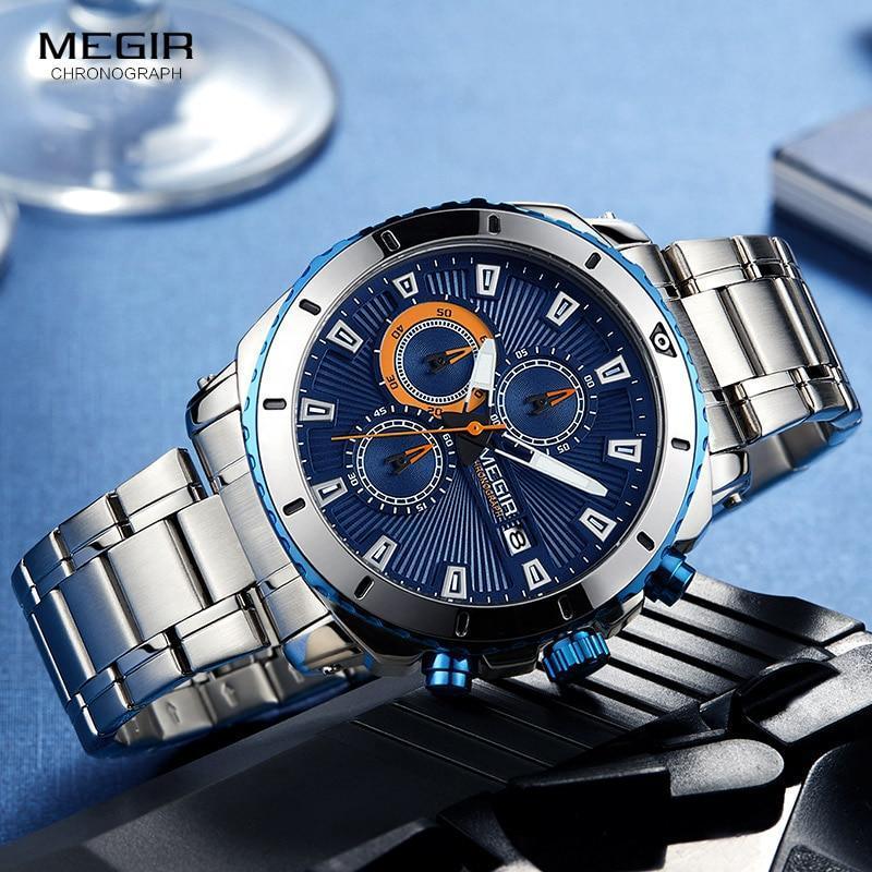 Reloj de Cuarzo de Negocios de Lujo para Hombre - Elegante Cronógrafo de Acero Inoxidable