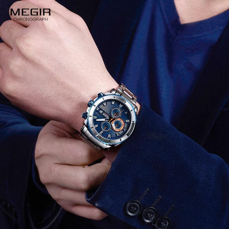Reloj de Cuarzo de Negocios de Lujo para Hombre - Elegante Cronógrafo de Acero Inoxidable