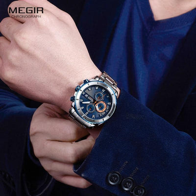 Luxury Men's Business Quartz Watch - Elegant Stainless Steel Chronograph