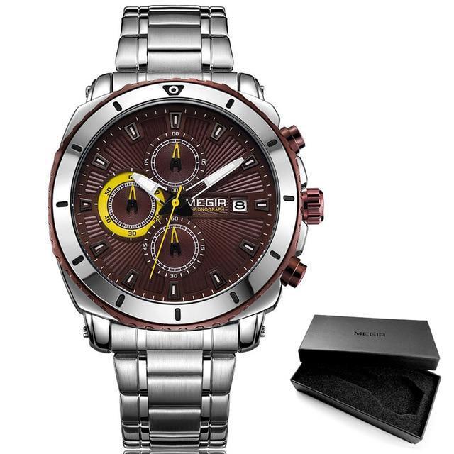 Reloj de Cuarzo de Negocios de Lujo para Hombre - Elegante Cronógrafo de Acero Inoxidable