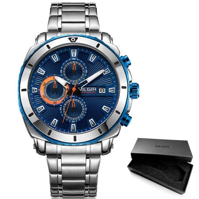 Reloj de Cuarzo de Negocios de Lujo para Hombre - Elegante Cronógrafo de Acero Inoxidable