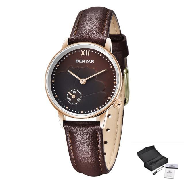 Elegant Round Luxury Women's Quartz Watch - Waterproof & Fashionable