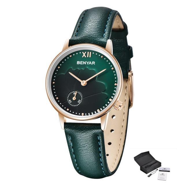 Elegant Round Luxury Women's Quartz Watch - Waterproof & Fashionable