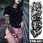 Manchette de Tatouage Temporaire Colorée de Luxe - Design Tigre et Renard