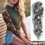 Manchette de Tatouage Temporaire Colorée de Luxe - Design Tigre et Renard