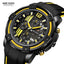 Modern Men's Black Quartz Sports Watch with Silicone Strap